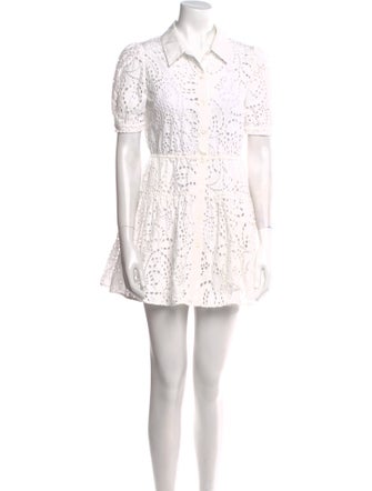 Self-Portrait Lace Pattern Mini Dress