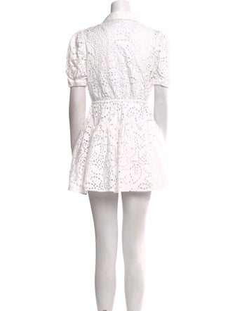 Self-Portrait Lace Pattern Mini Dress