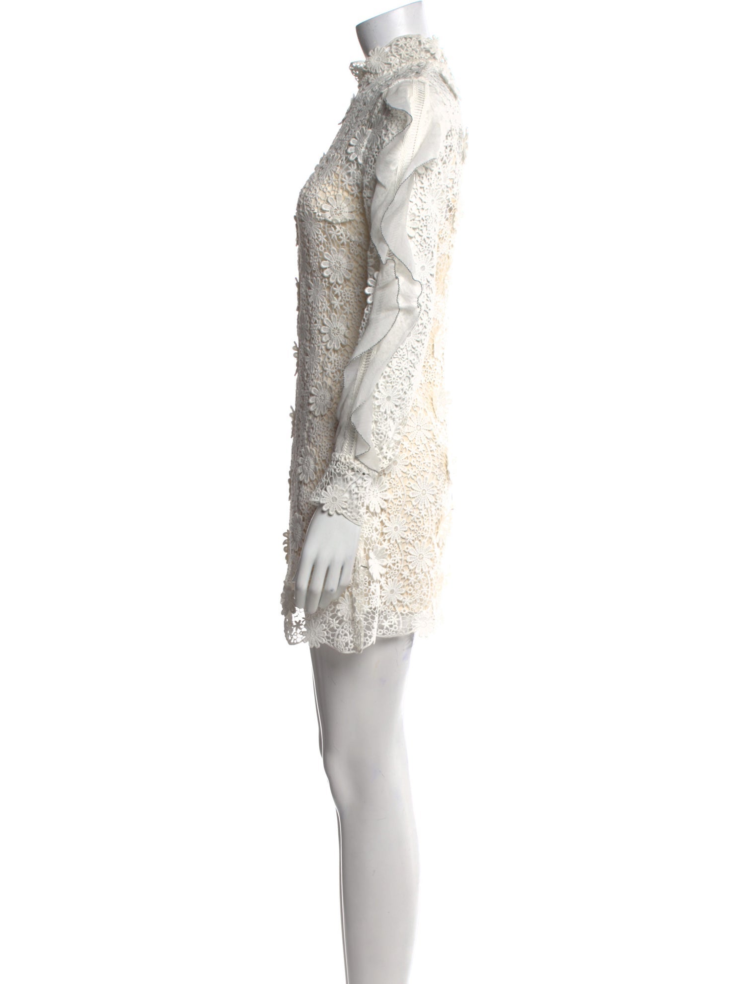 Self-Portrait Lace Pattern Mini Dress