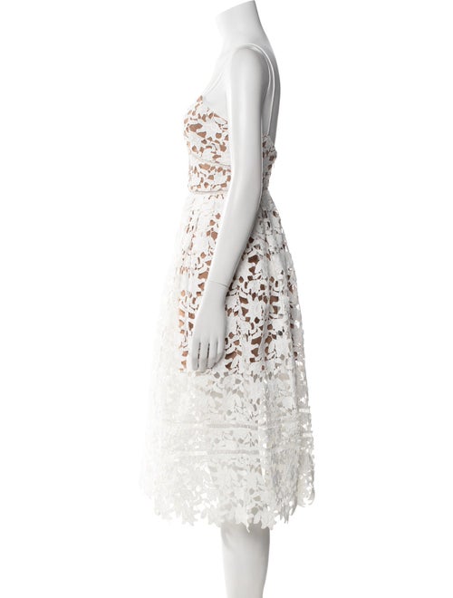 Self-Portrait Lace Pattern Midi Length Dress