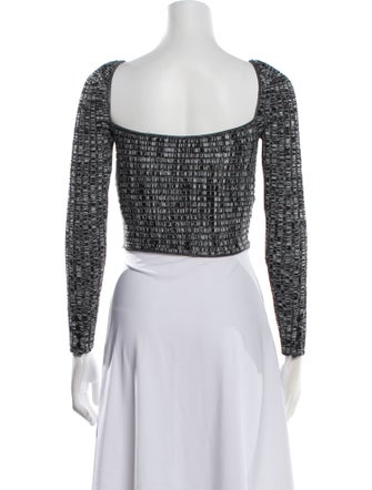 Self-Portrait Striped V-Neck Crop Top