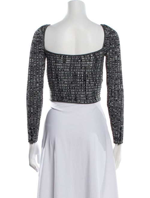 Self-Portrait Striped V-Neck Crop Top