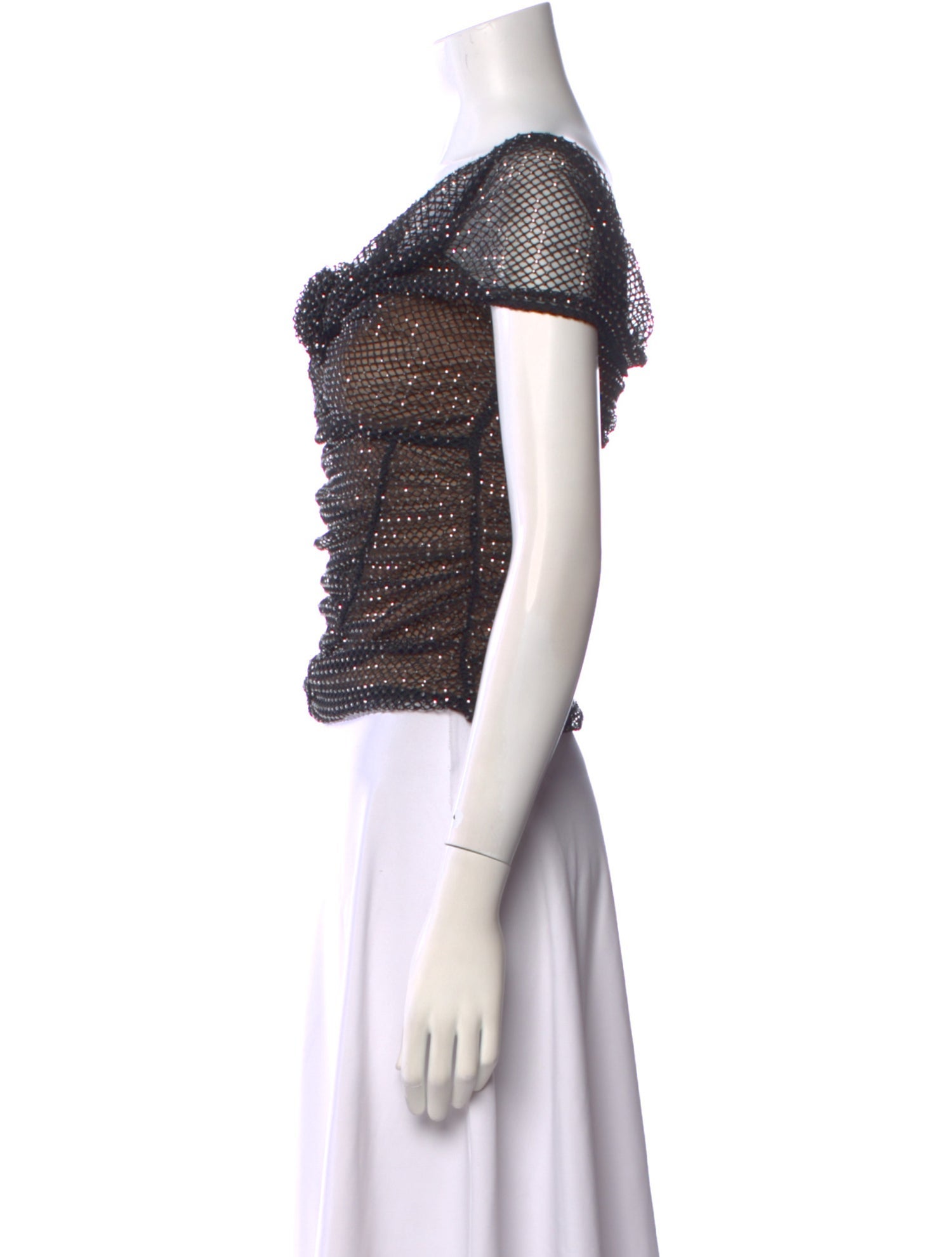 Self-Portrait Patterned Scoop Neck Crop Top w/ Tags