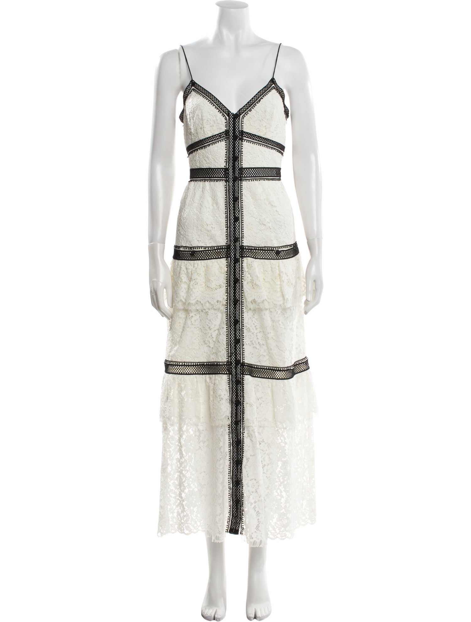 Self-Portrait Lace Pattern Long Dress