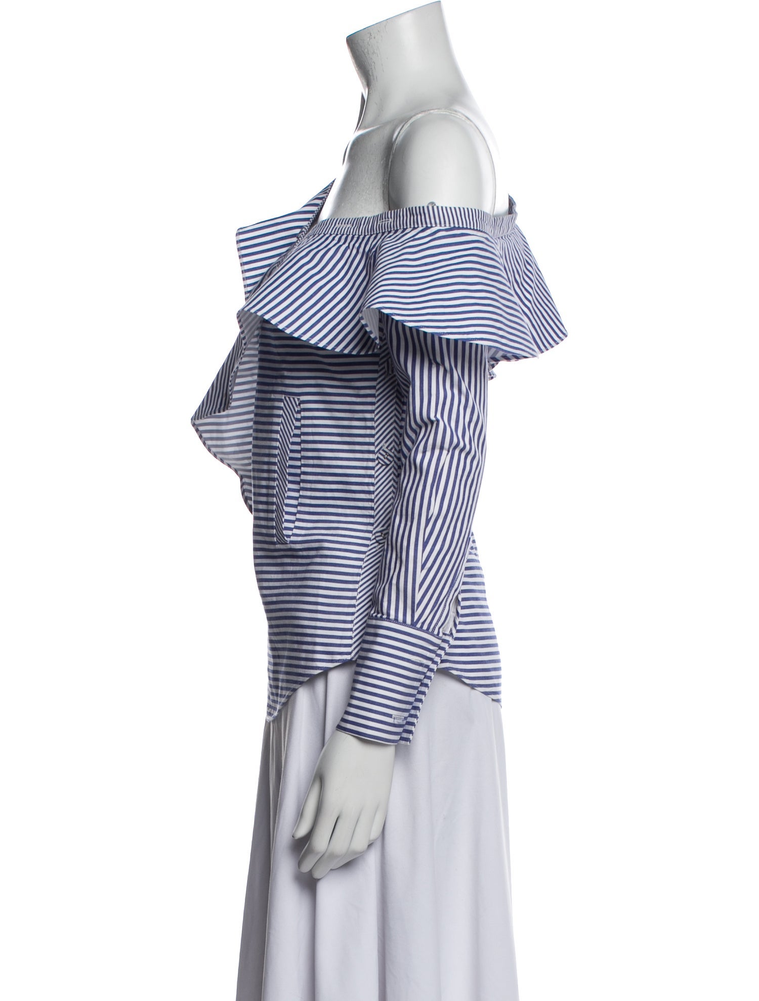 Self-Portrait Striped Asymmetrical Blouse
