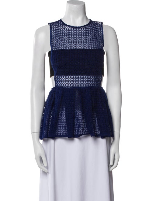 Self-Portrait Patterned Crew Neck Top