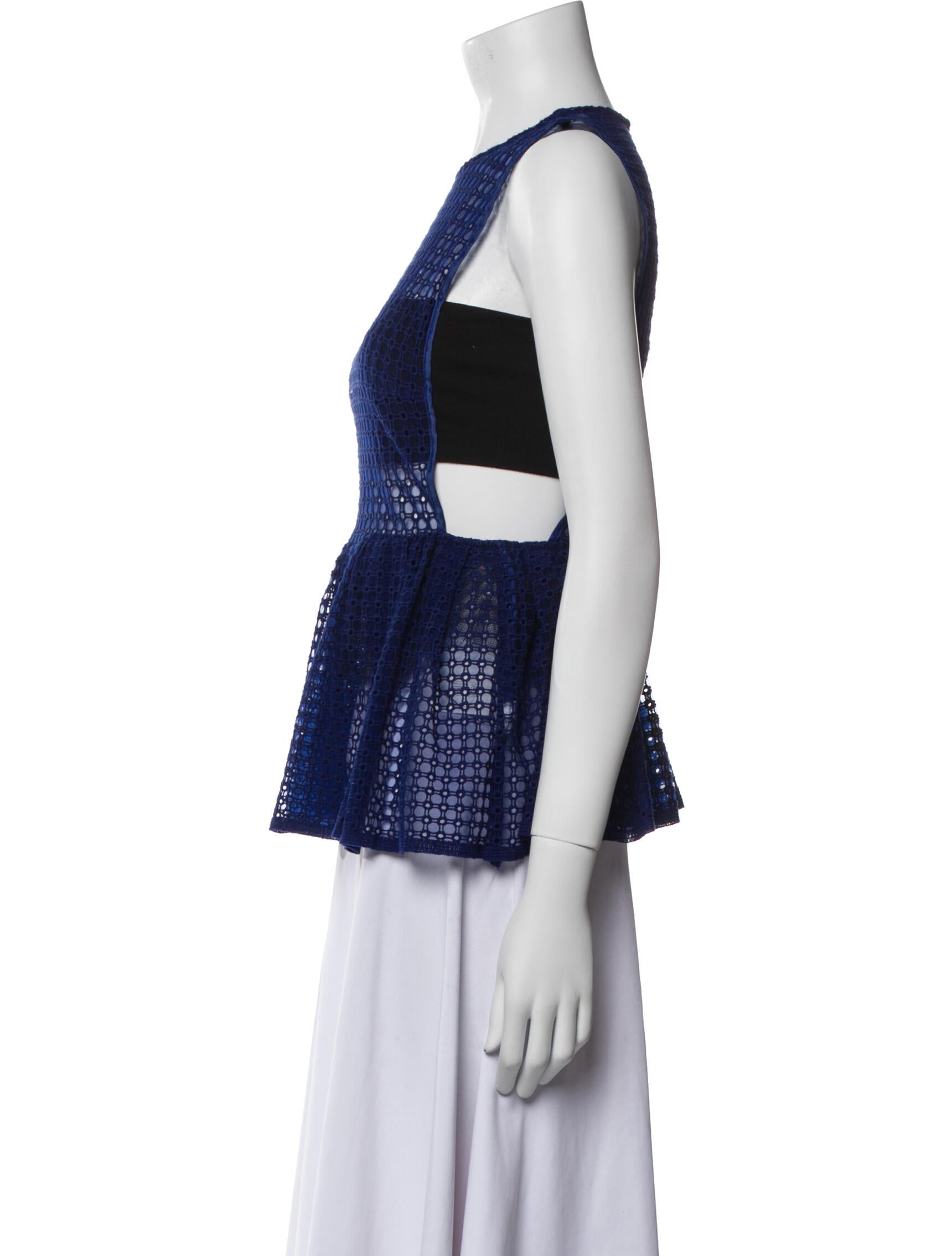 Self-Portrait Patterned Crew Neck Top