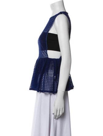 Self-Portrait Patterned Crew Neck Top