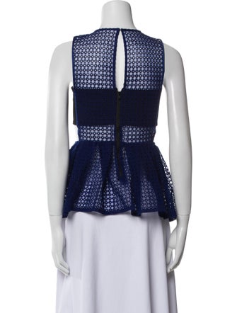 Self-Portrait Patterned Crew Neck Top