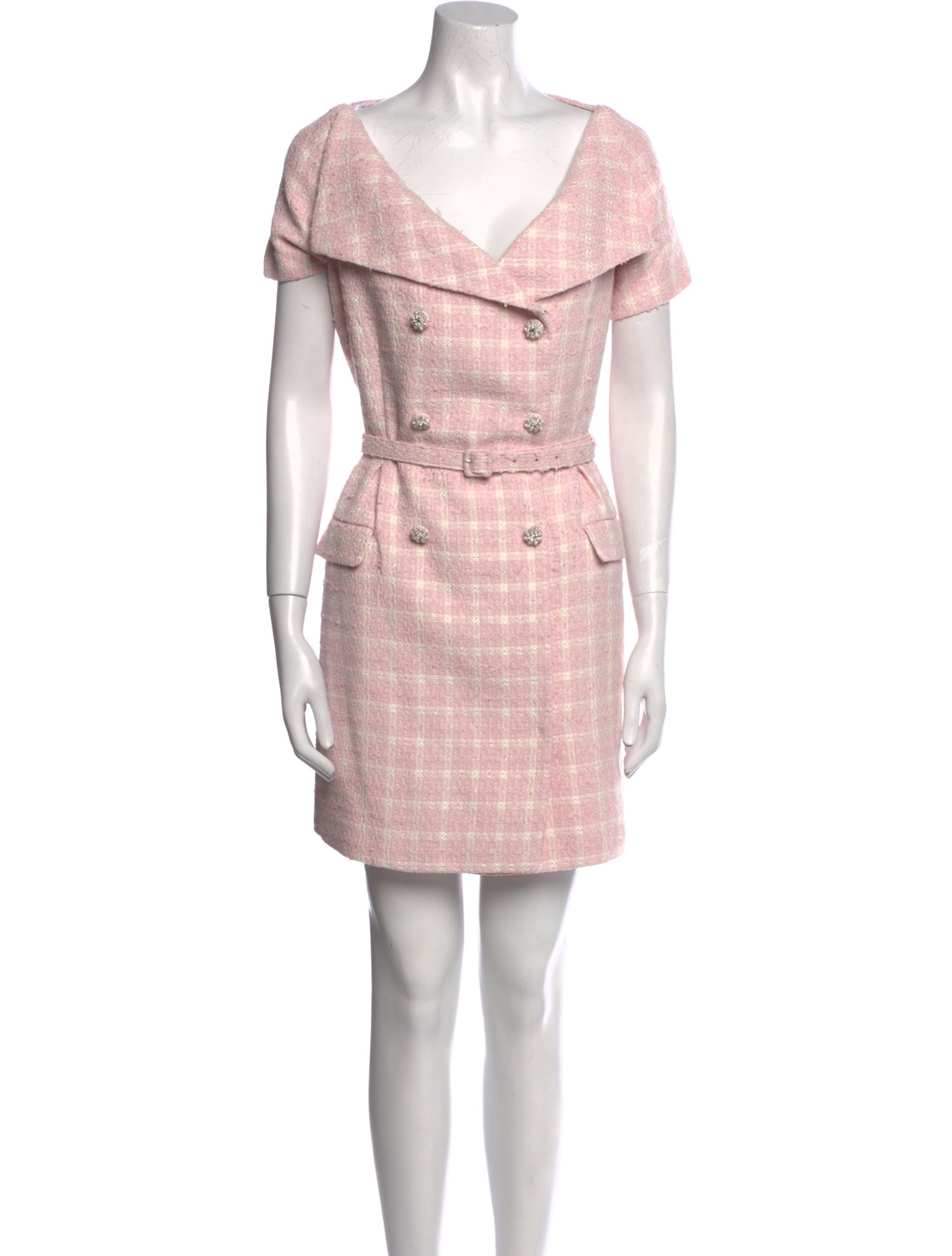 Self-Portrait V-Neck Mini Dress