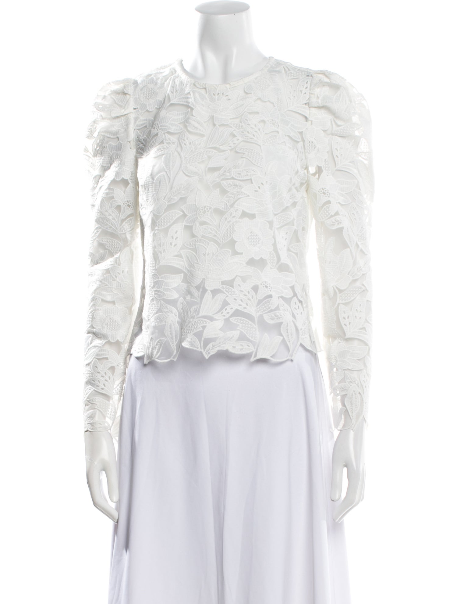 Self-Portrait Crochet Lace Pattern Crop Top