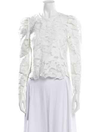 Self-Portrait Crochet Lace Pattern Crop Top