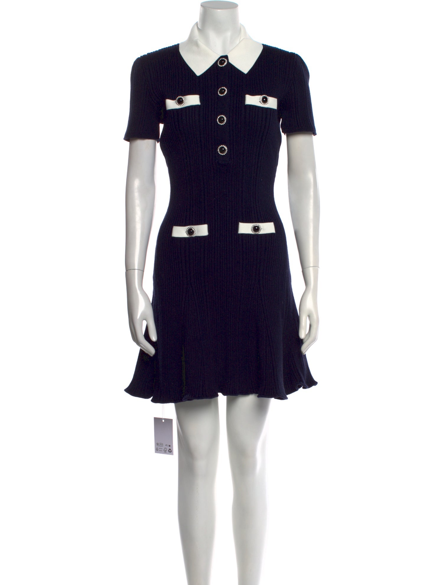 Self-Portrait Colorblock Pattern Mini Dress w/ Tags