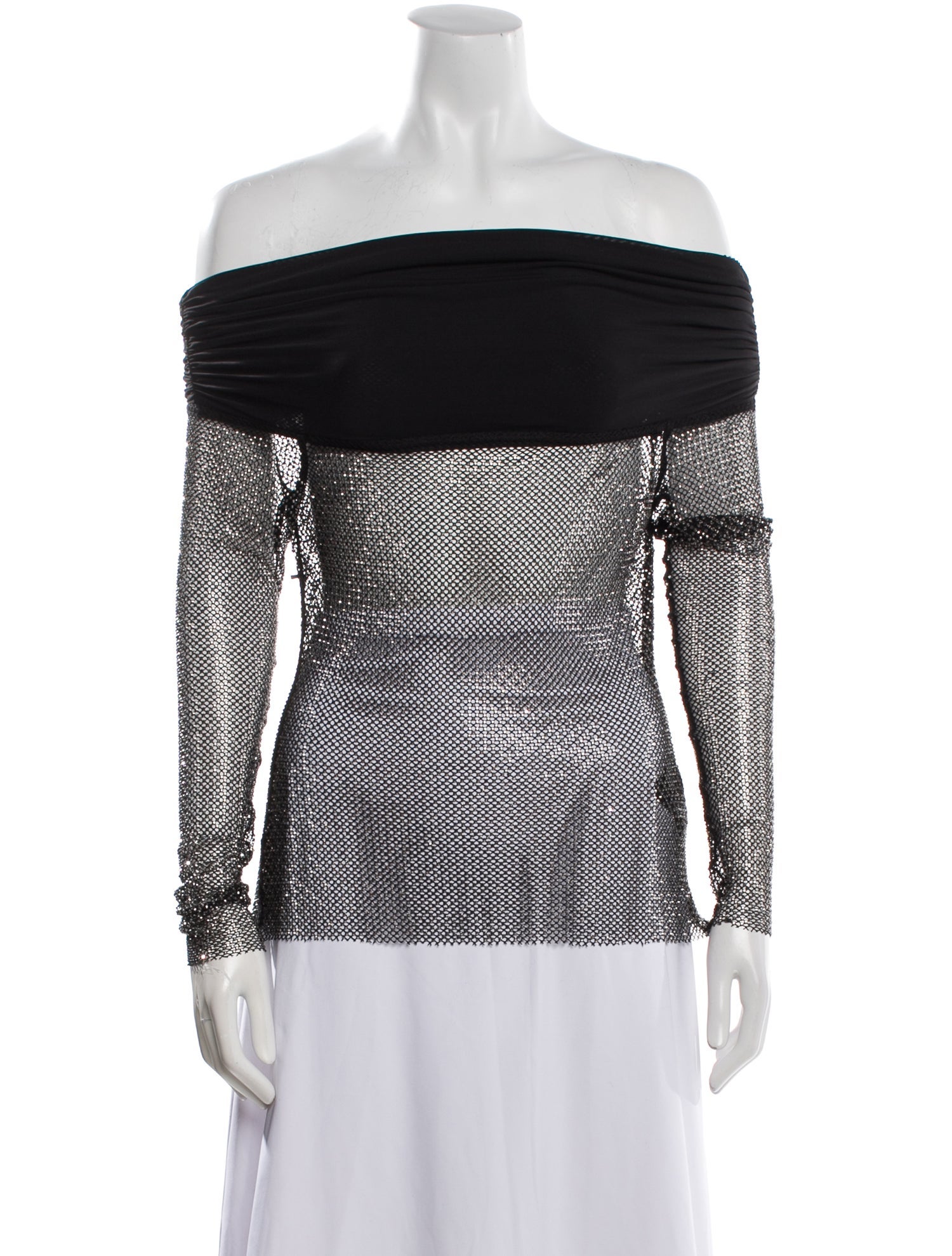 Self-Portrait Off-The-Shoulder Long Sleeve Top