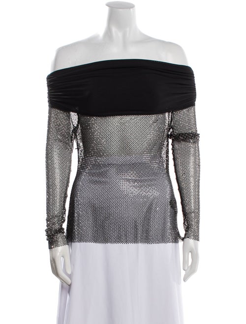 Self-Portrait Off-The-Shoulder Long Sleeve Top