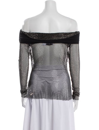 Self-Portrait Off-The-Shoulder Long Sleeve Top