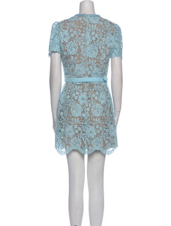 Self-Portrait Lace Pattern Mini Dress