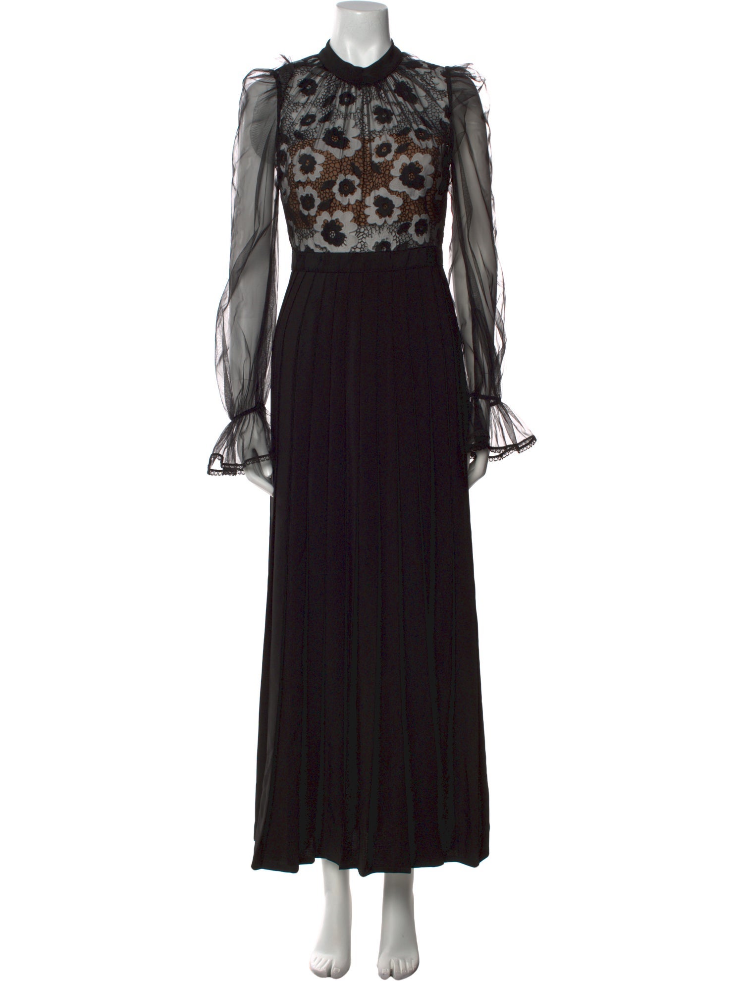 Self-Portrait Mock Neck Long Dress