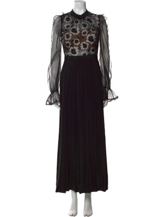 Self-Portrait Mock Neck Long Dress