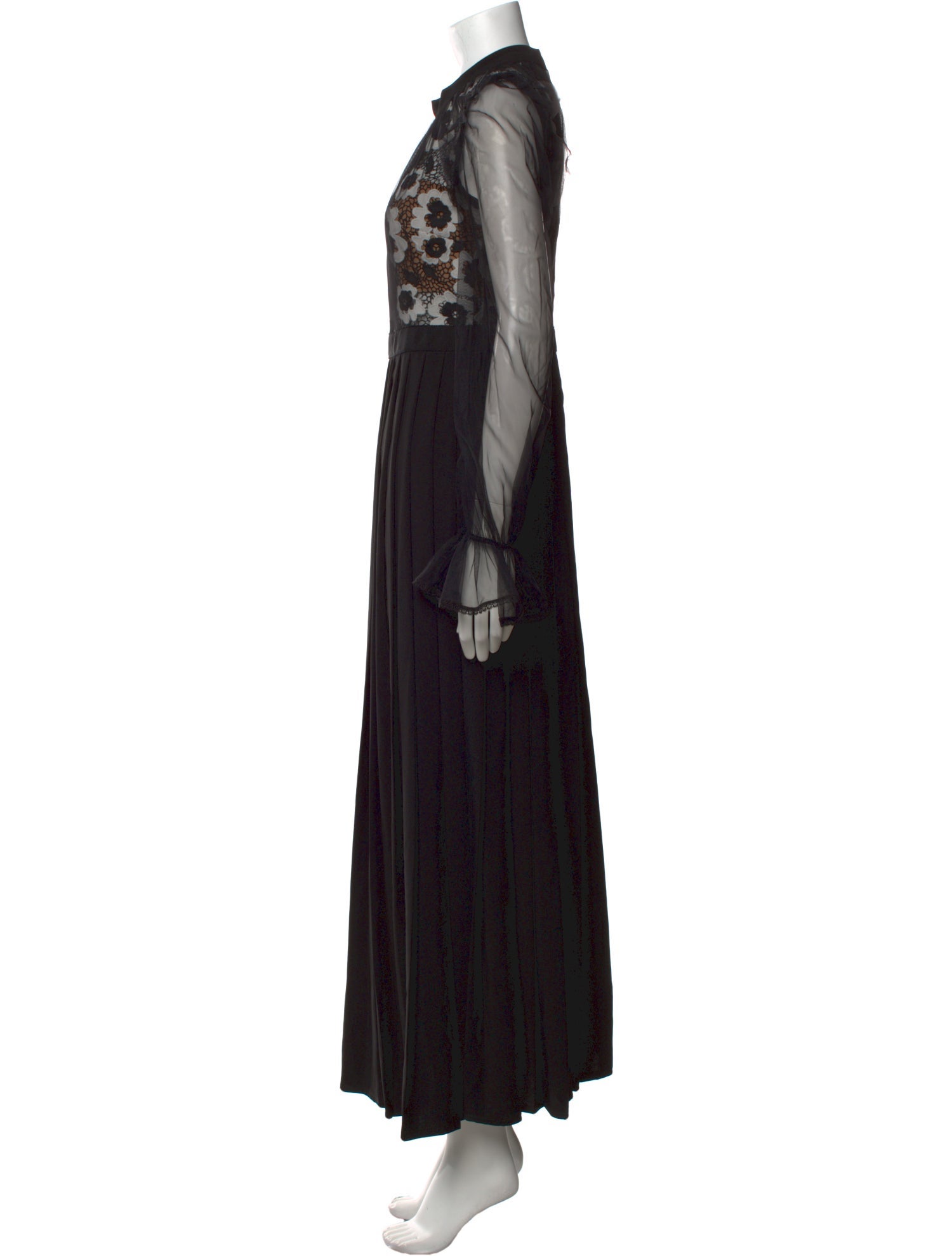 Self-Portrait Mock Neck Long Dress