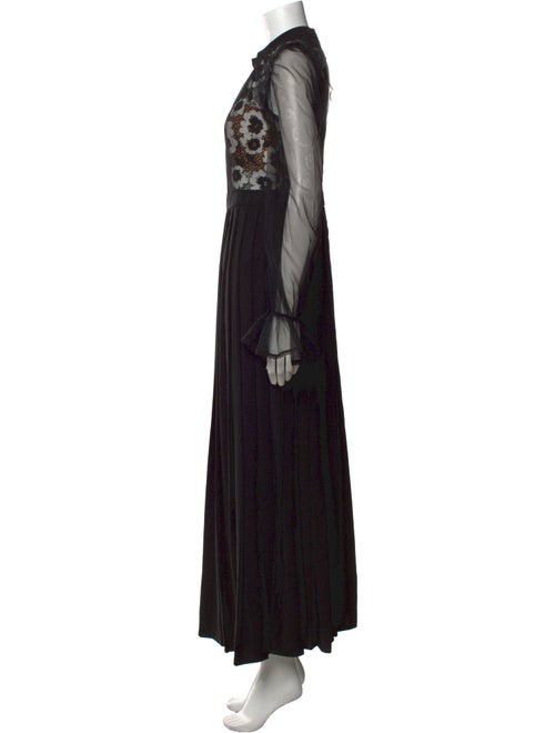 Self-Portrait Mock Neck Long Dress