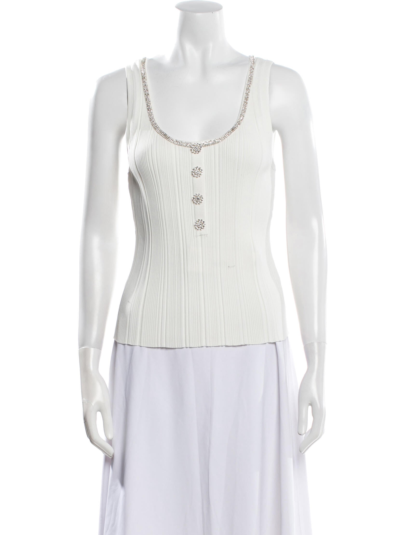 Self-Portrait Scoop Neck Sleeveless Top