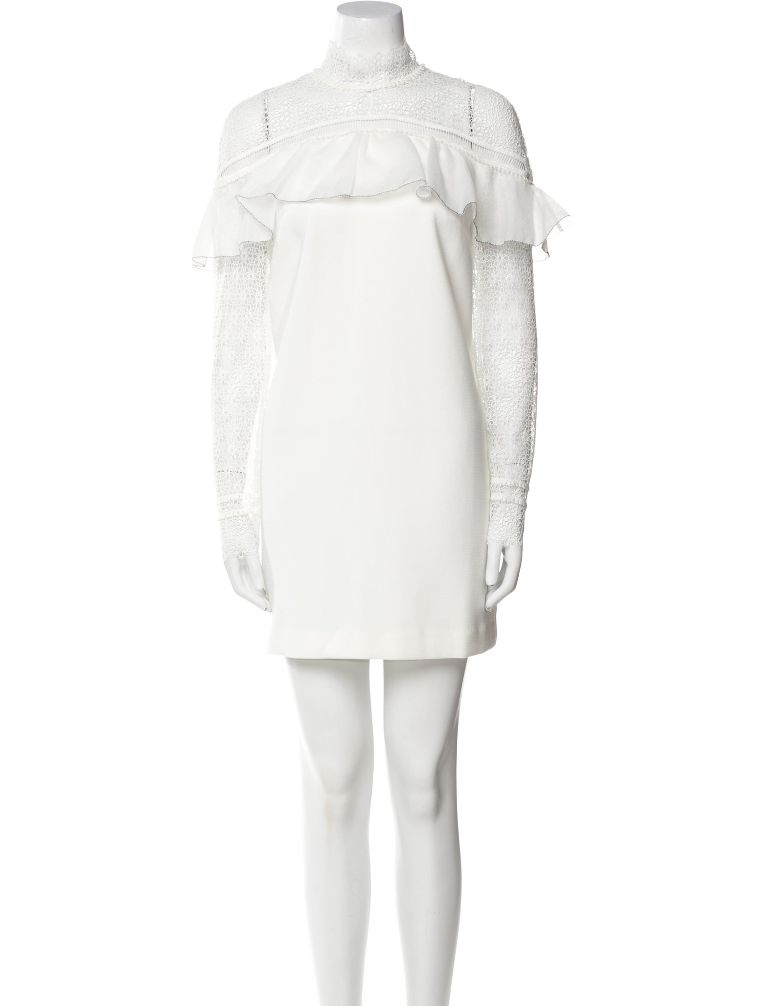 Self-Portrait Mock Neck Mini Dress