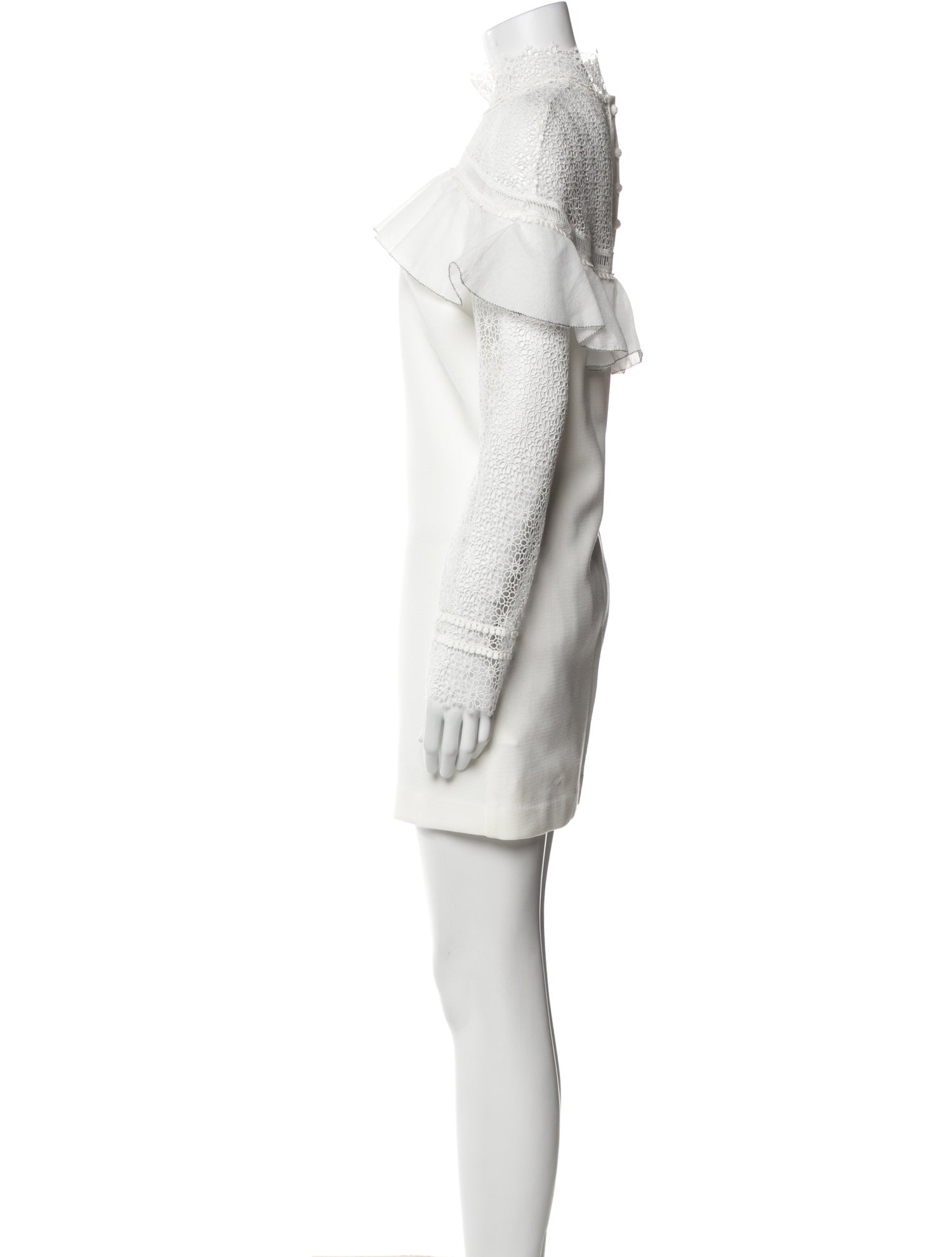 Self-Portrait Mock Neck Mini Dress