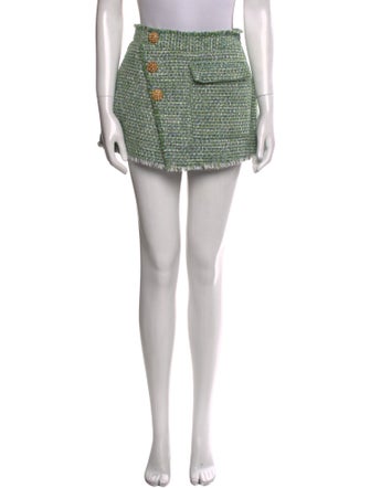 Self-Portrait Tweed Pattern Mini Shorts
