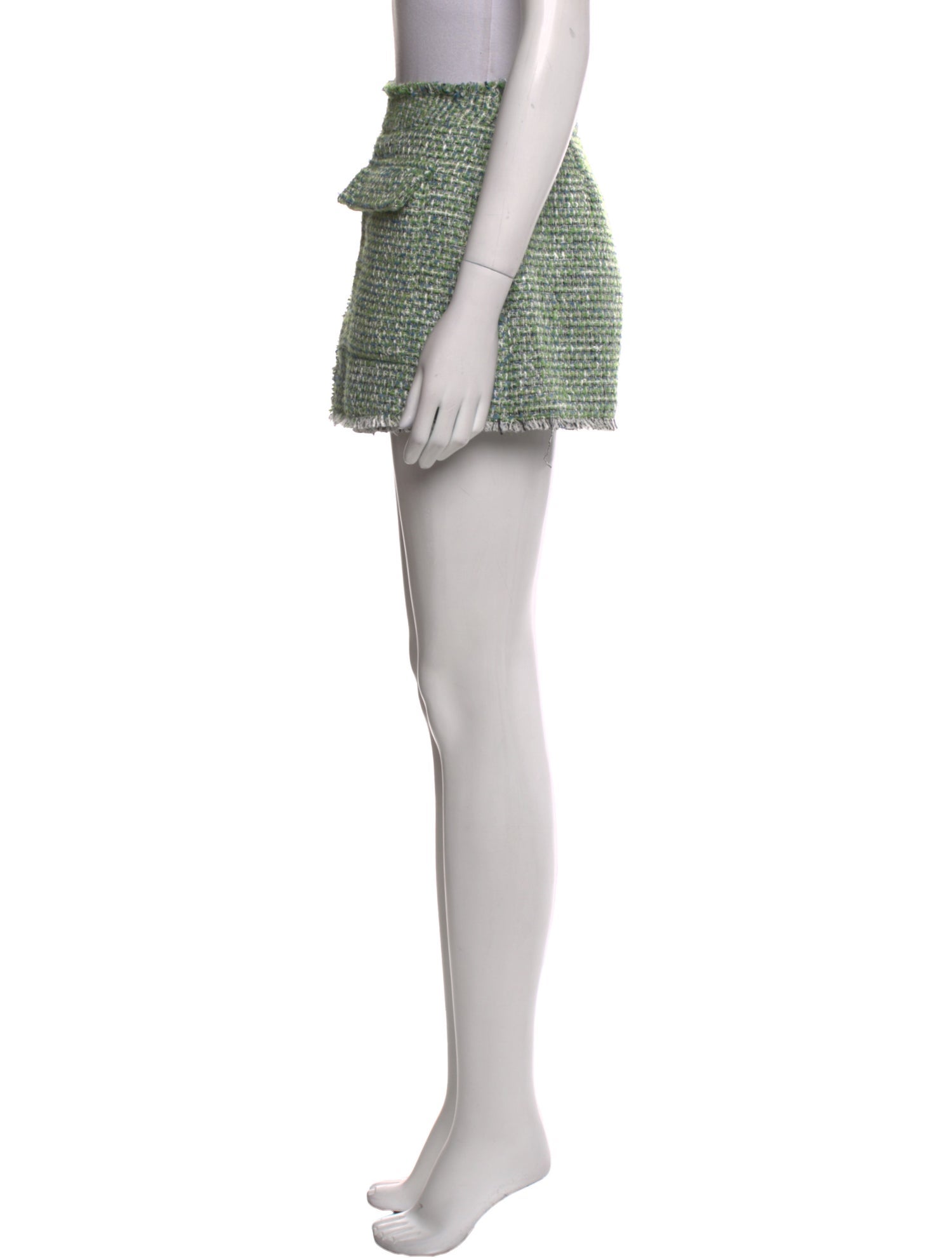 Self-Portrait Tweed Pattern Mini Shorts