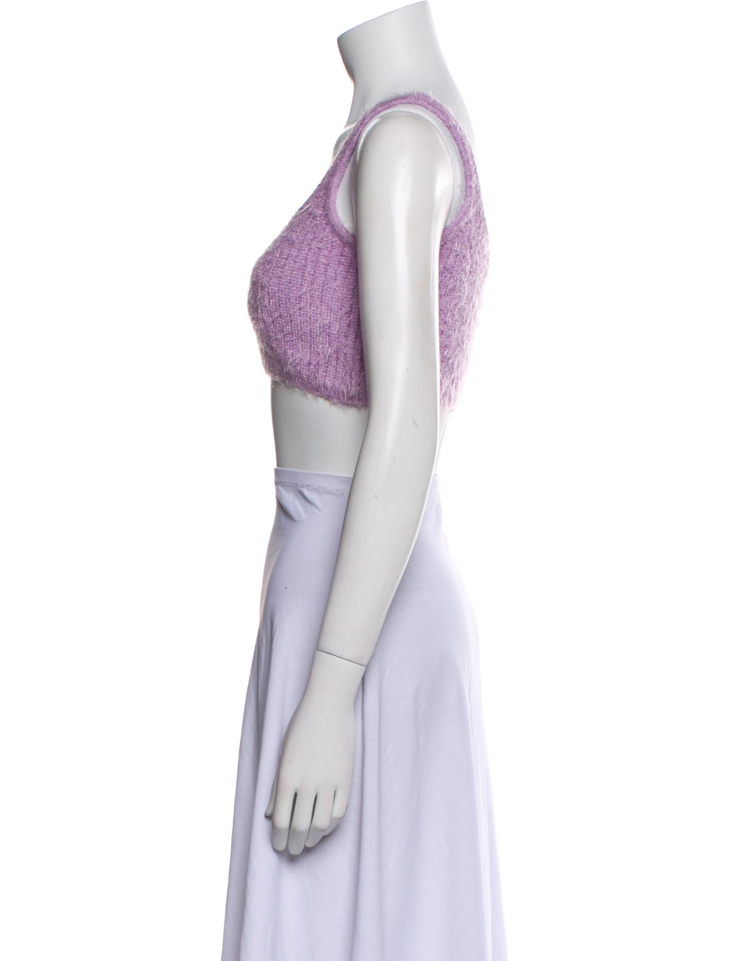 Self-Portrait Scoop Neck Sleeveless Crop Top