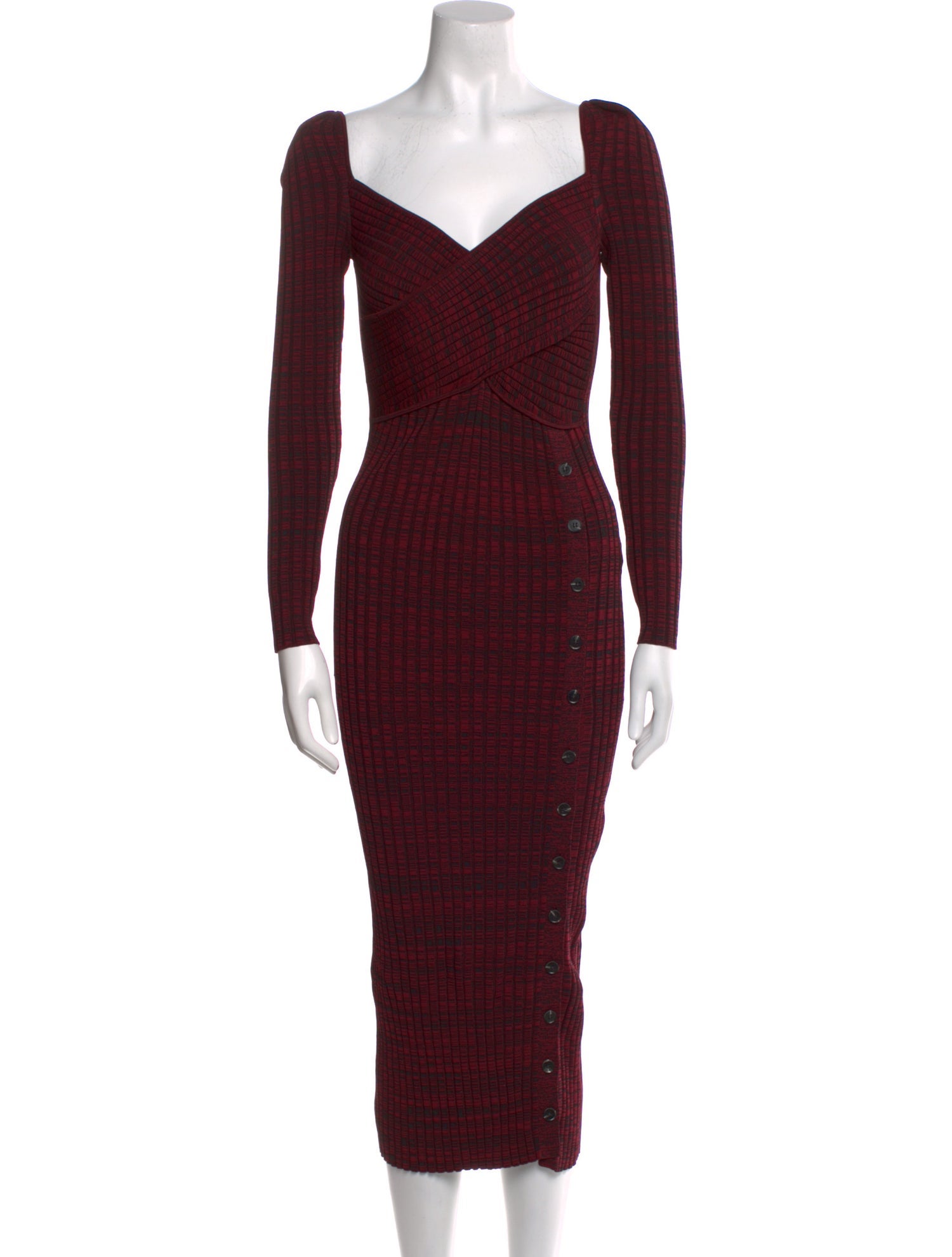 Self-Portrait Plaid Print Midi Length Dress