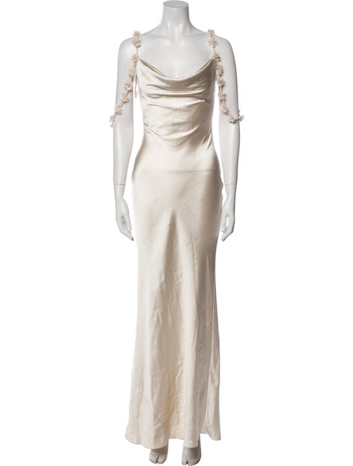 Self-Portrait Cowl Neck Long Dress