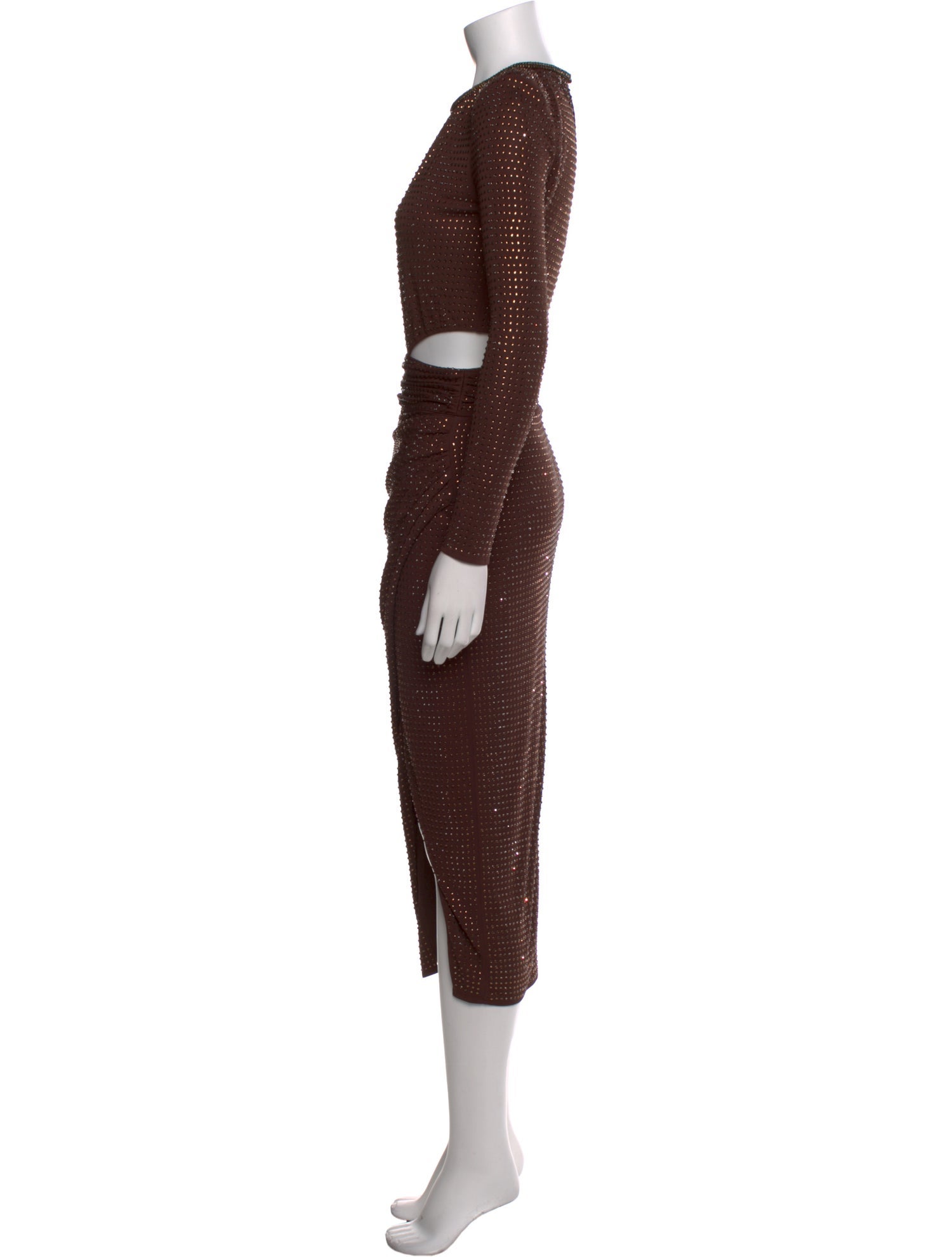 Self-Portrait Crew Neck Midi Length Dress