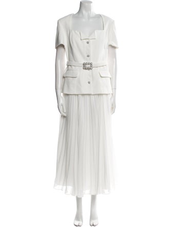 Self-Portrait Square Neckline Long Dress