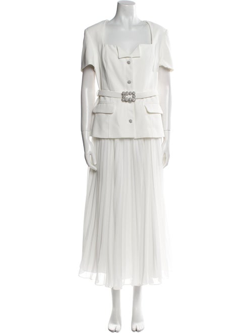 Self-Portrait Square Neckline Long Dress