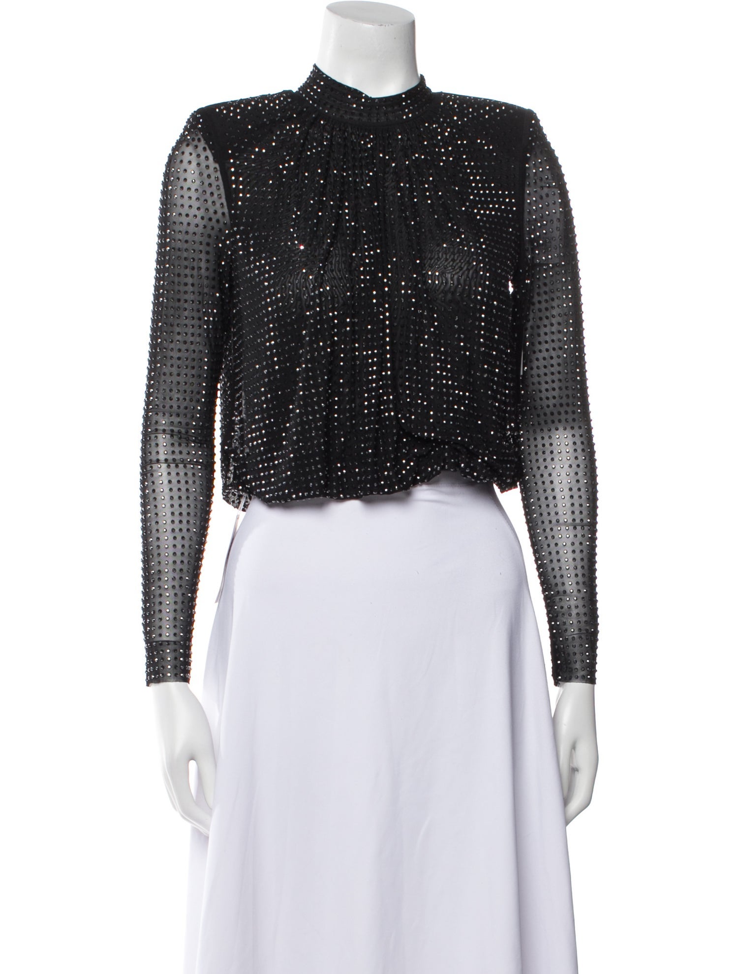 Self-Portrait Patterned Mock Neck Crop Top w/ Tags