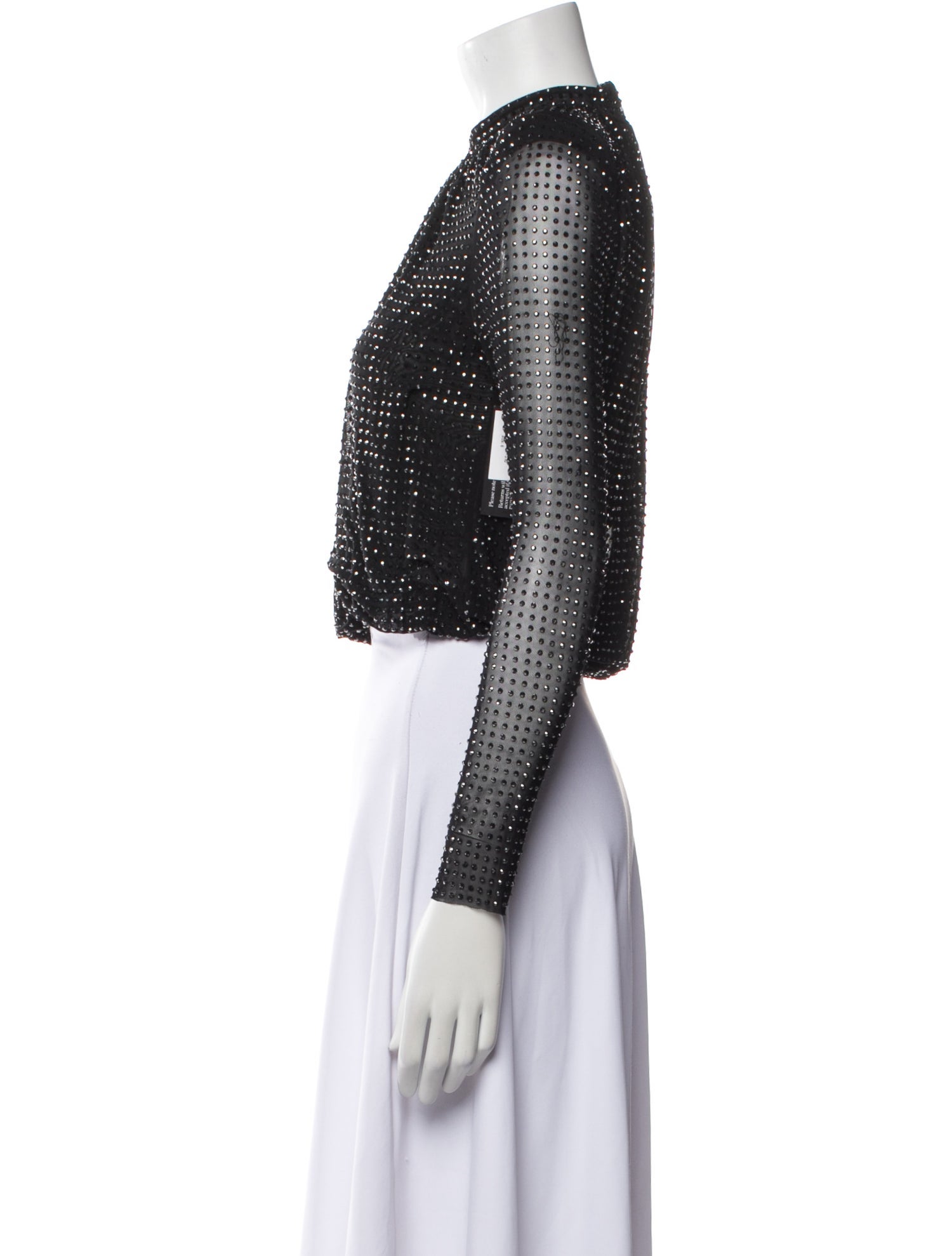 Self-Portrait Patterned Mock Neck Crop Top w/ Tags