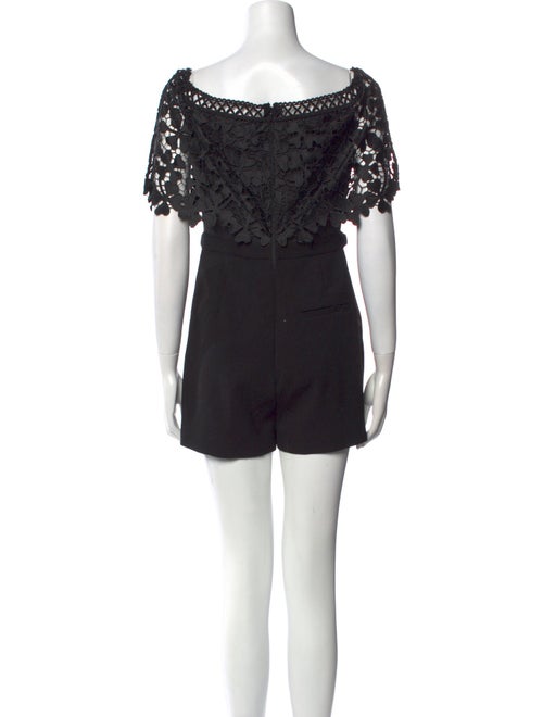Self-Portrait Lace Pattern Scoop Neck Romper