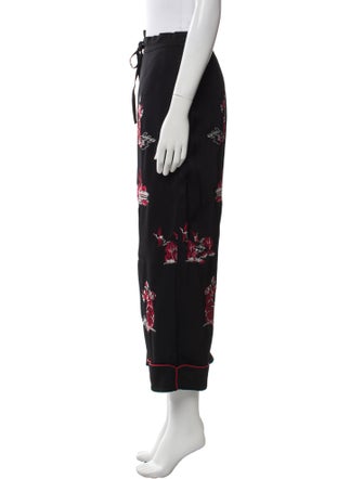 Self-Portrait Printed Wide Leg Pants