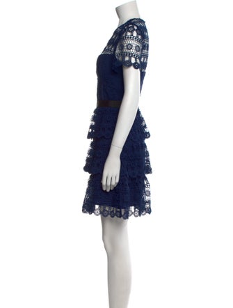 Self-Portrait Lace Pattern Mini Dress