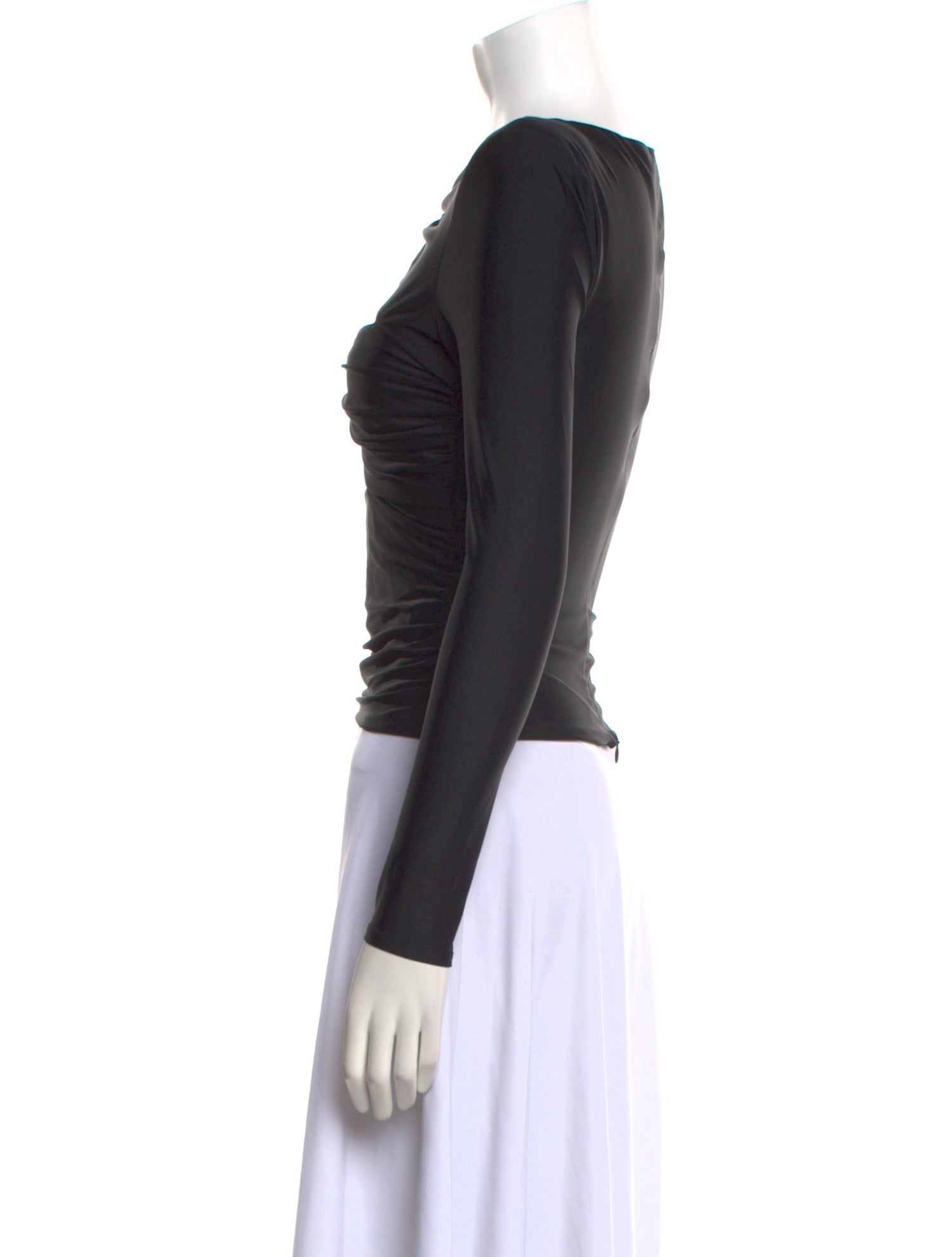 Self-Portrait V-Neck Long Sleeve Crop Top