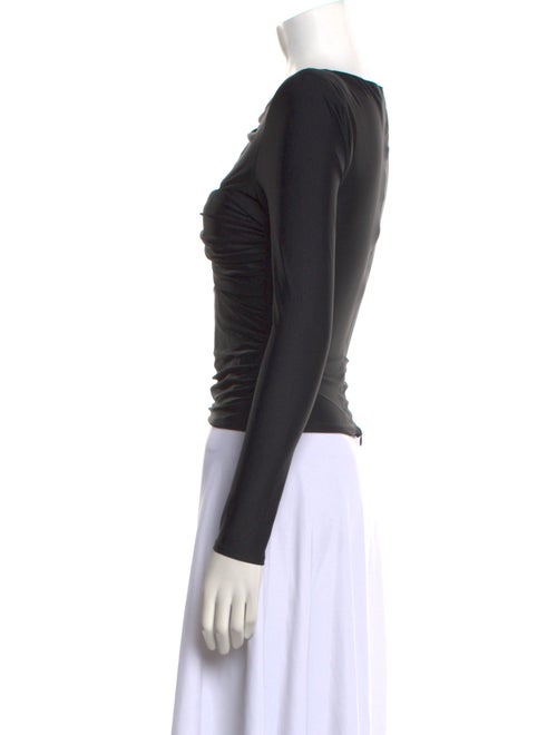 Self-Portrait V-Neck Long Sleeve Crop Top