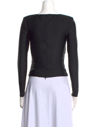 Self-Portrait V-Neck Long Sleeve Crop Top