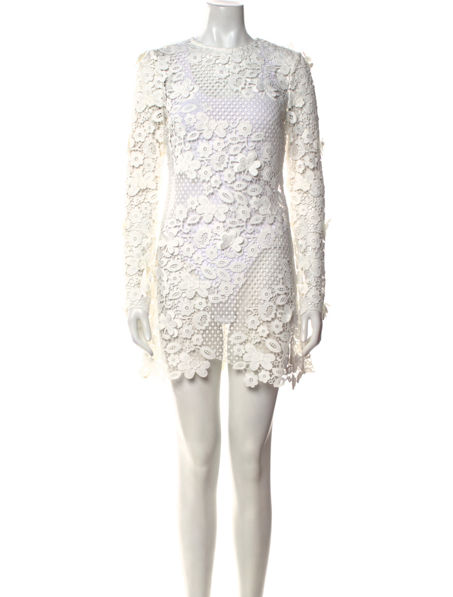 Self-Portrait Lace Pattern Mini Dress