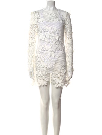 Self-Portrait Lace Pattern Mini Dress