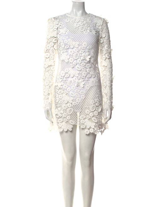 Self-Portrait Lace Pattern Mini Dress