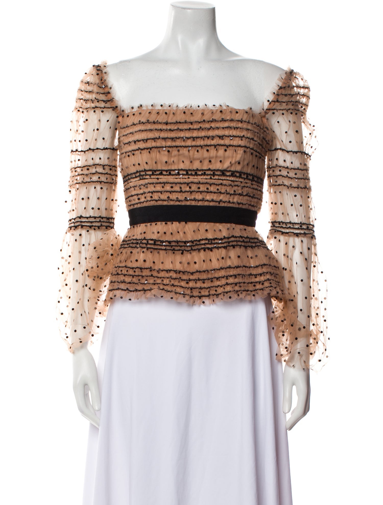 Self-Portrait Printed Square Neckline Crop Top