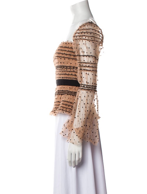 Self-Portrait Printed Square Neckline Crop Top