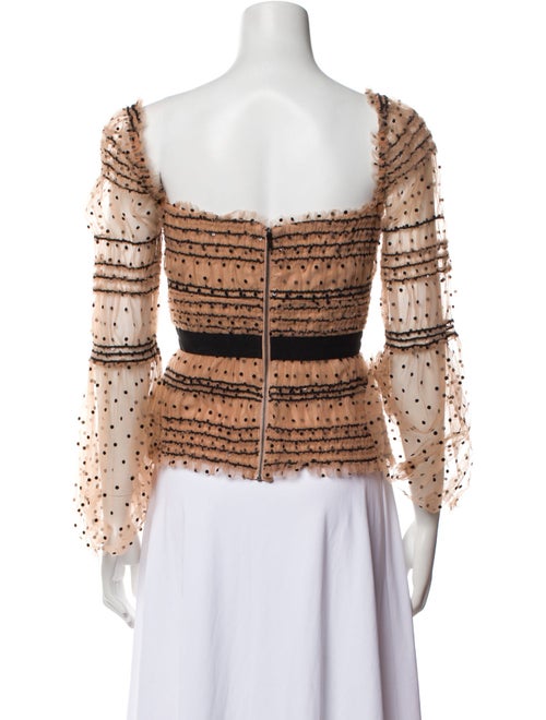 Self-Portrait Printed Square Neckline Crop Top